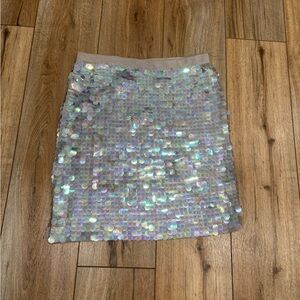 Moda International Silver Sequin Skirt